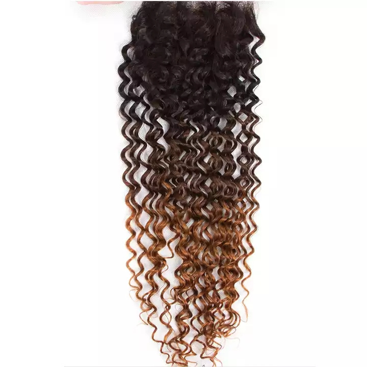 1b 4 30 Kinky Curly Hair Virgin Brazilian Remy Hair 3 Hair Bundles With 4*4 Lace Closure