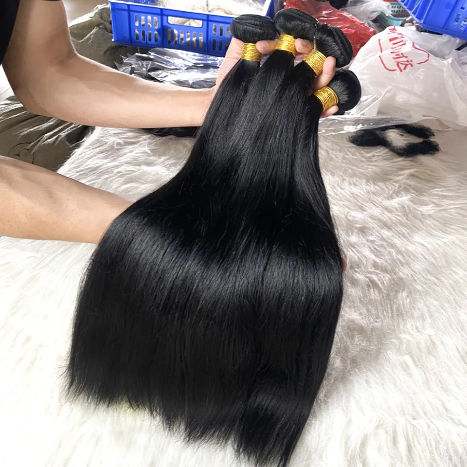 12 a Grade 100% Raw Virgin Human Hair Bundles Vendors With Lace Closure , Mink Hair Weave Virgin Brazilian Cuticle Aligned Hair