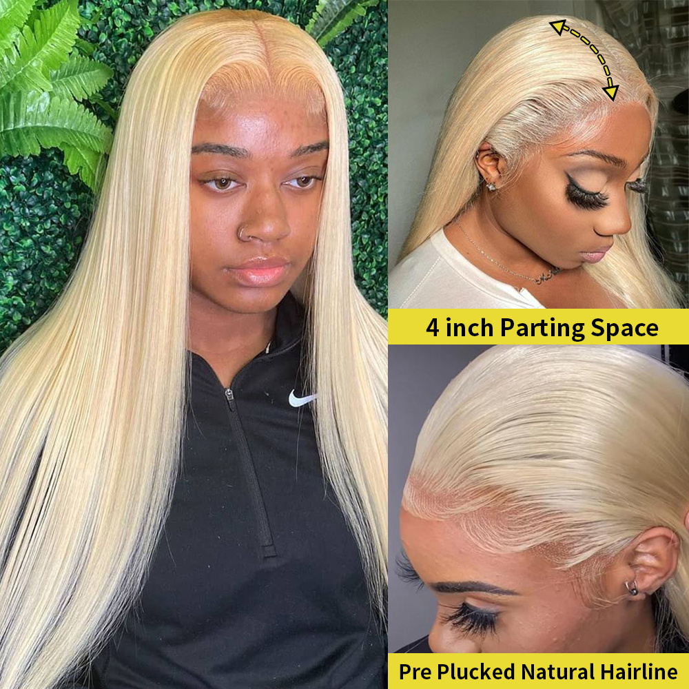 613 lace frontal wig vendors virgin Brazilian wigs for black women natural color blonde 13x4 transparent lace human hair wig