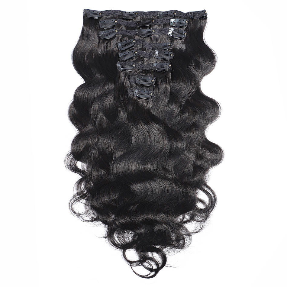 New Products 2022 Natural Virgin Clip in Hair Extension Raw Indian Kinky Straight Clip ins For Black Women