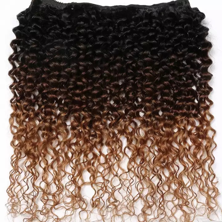 1b 4 30 Kinky Curly Hair Virgin Brazilian Remy Hair 3 Hair Bundles With 4*4 Lace Closure