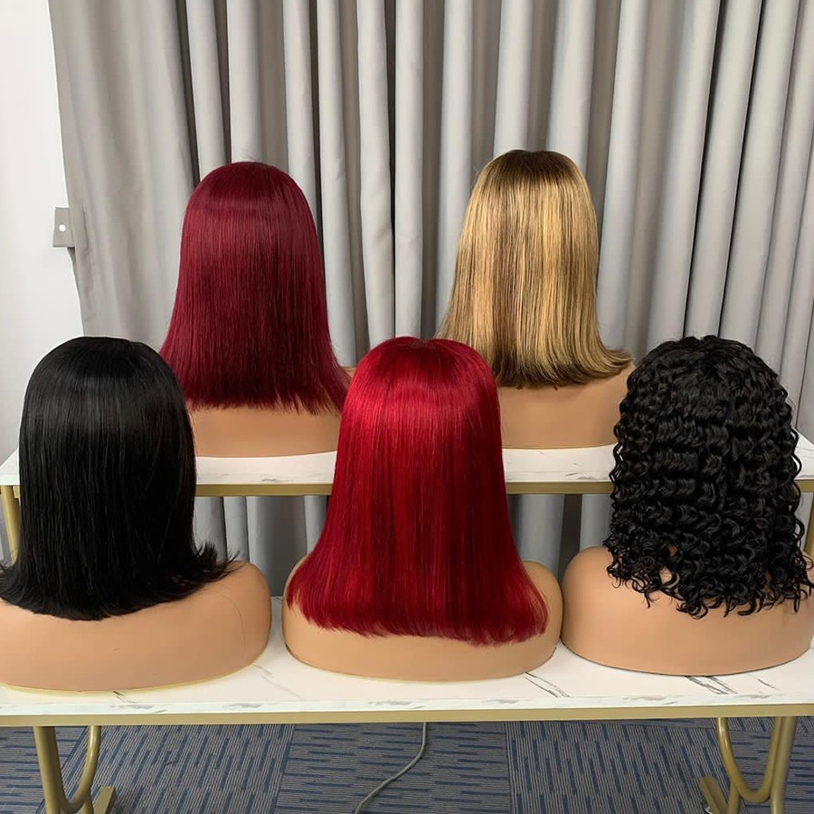 Wholesale 12A Grade Vietnamese Human Hair Bone Straight HD Lace Closure Wigs ,180% Density 2x6 Super Double Drawn Kim K Bob Wig