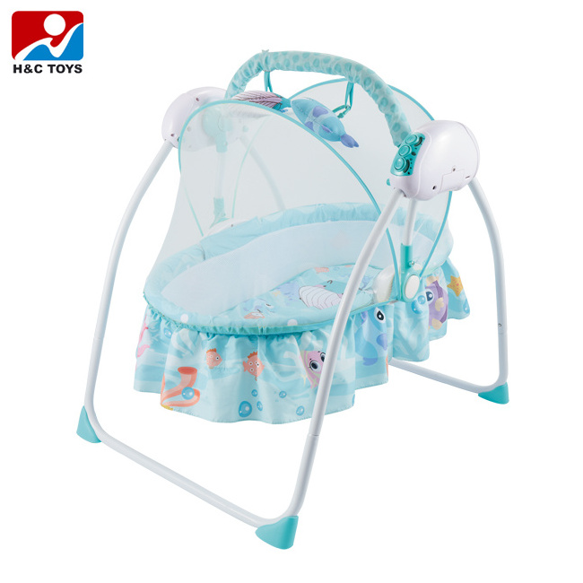 EN71 automatic electric baby cradle swing with remote control