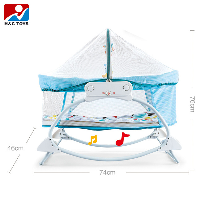 Electric swing bed vibration music crib sleeping cradle baby bassinet HC522330