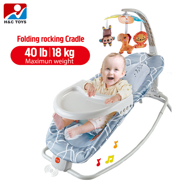 Hot sale baby music swing cradle with dining table folding multifunctional electric baby rocking chair