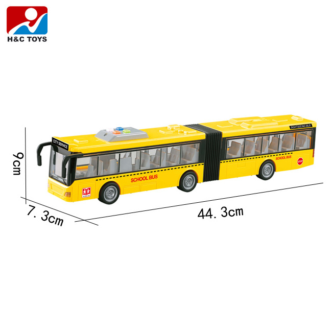 High quality 1:16 electric double school bus plastic model bus toy