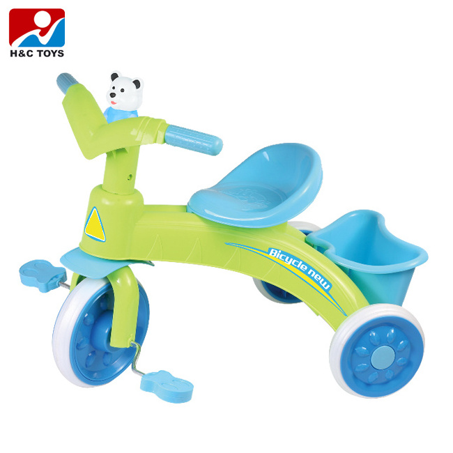 Cheap kids plastic ride on 3 wheel pedal baby tricycle bicycle