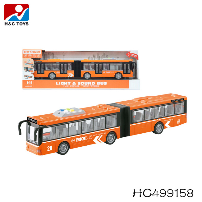 High quality 1:16 electric double school bus plastic model bus toy