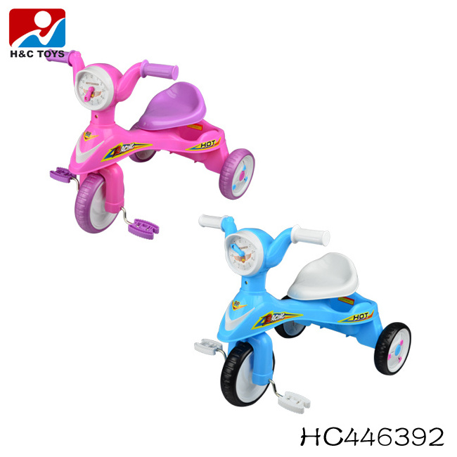 Cheap kids plastic ride on 3 wheel pedal baby tricycle bicycle