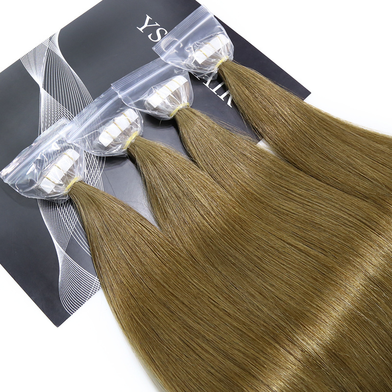 Wholesale Raw Tape In Hair Extensions 18inch Remy Double Drawn 100% Russian Human Tape In Hair