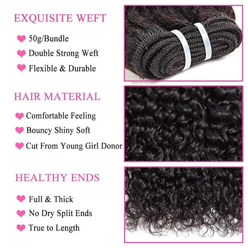 Uniky brazilian Water Wave Human Hair 10 Bundles Wet and Wavy Curly Hair Water Wave Virgin Hair weaving