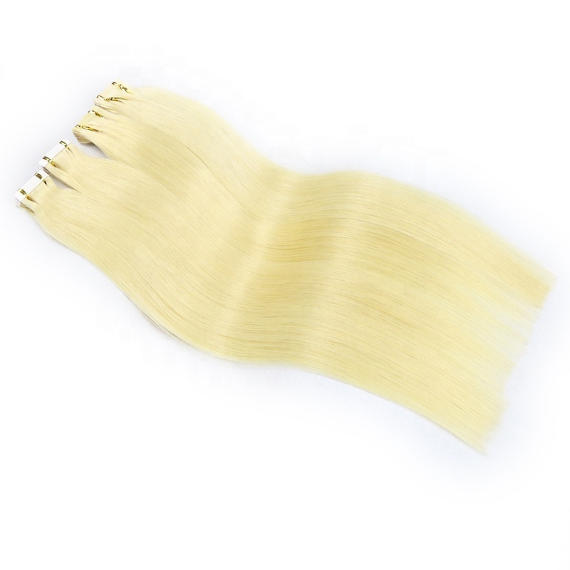 European Hair Manufacturer Blond Slavic Hand Tied Hair, Balayage Slavic Skin Weft Tape On Hair