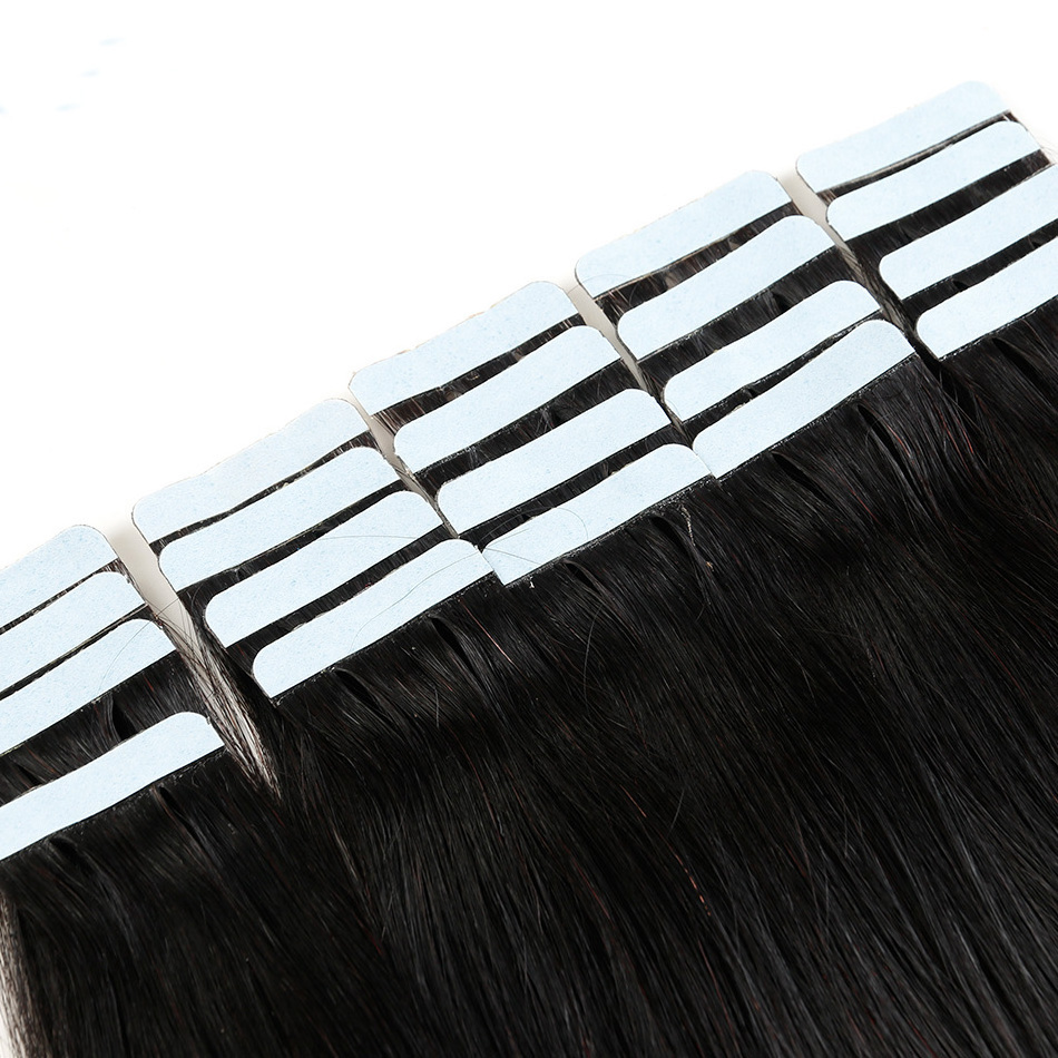 Wholesale raw indian hair  9A Russian Remy Extensions Double Drawn Tape In Hair Extensions Virgin Human Tape Hair