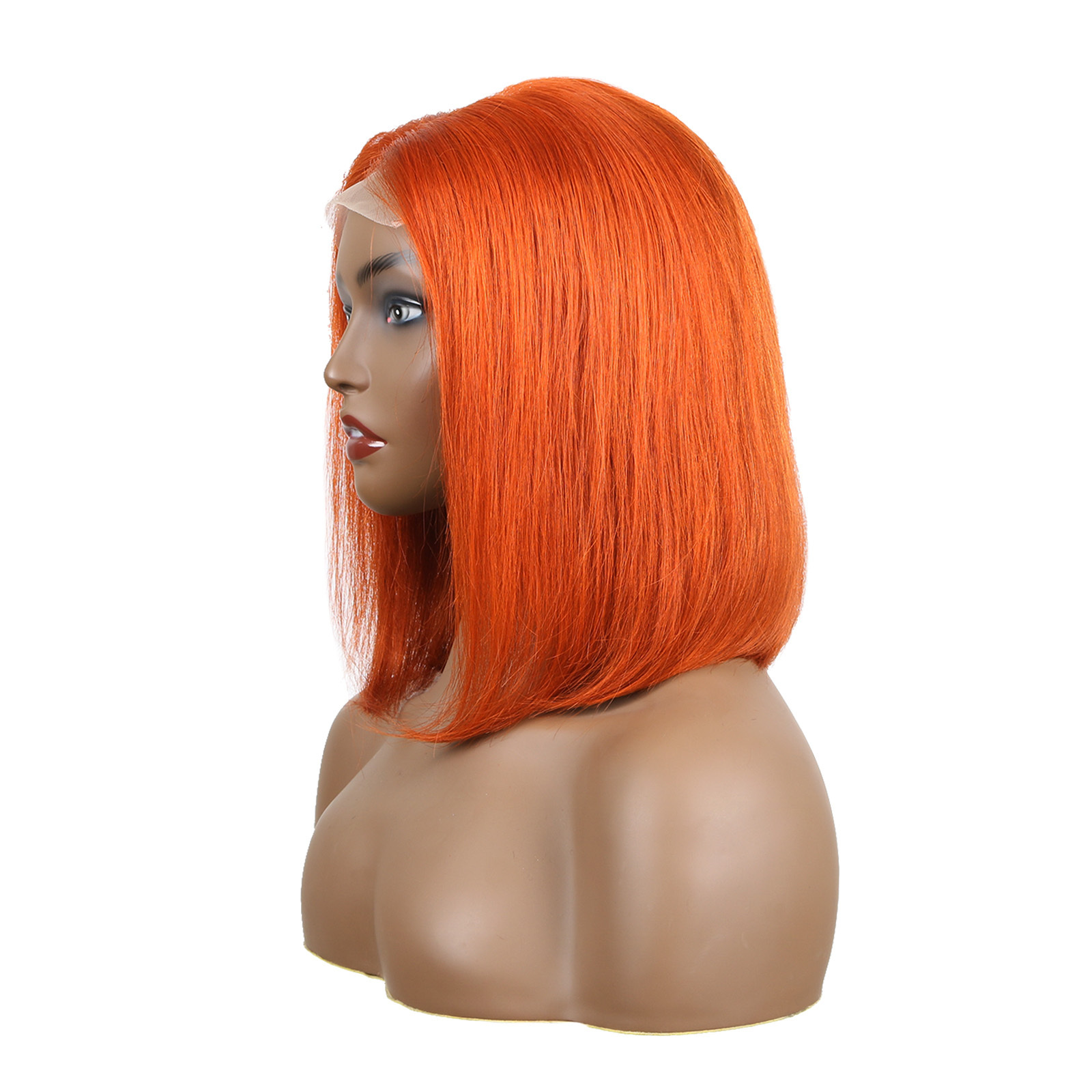 #350 color Brazilian Hair Human 13*4 Lace Frontal Wig Glue Less Without Glue orange Hair Wigs For Sale