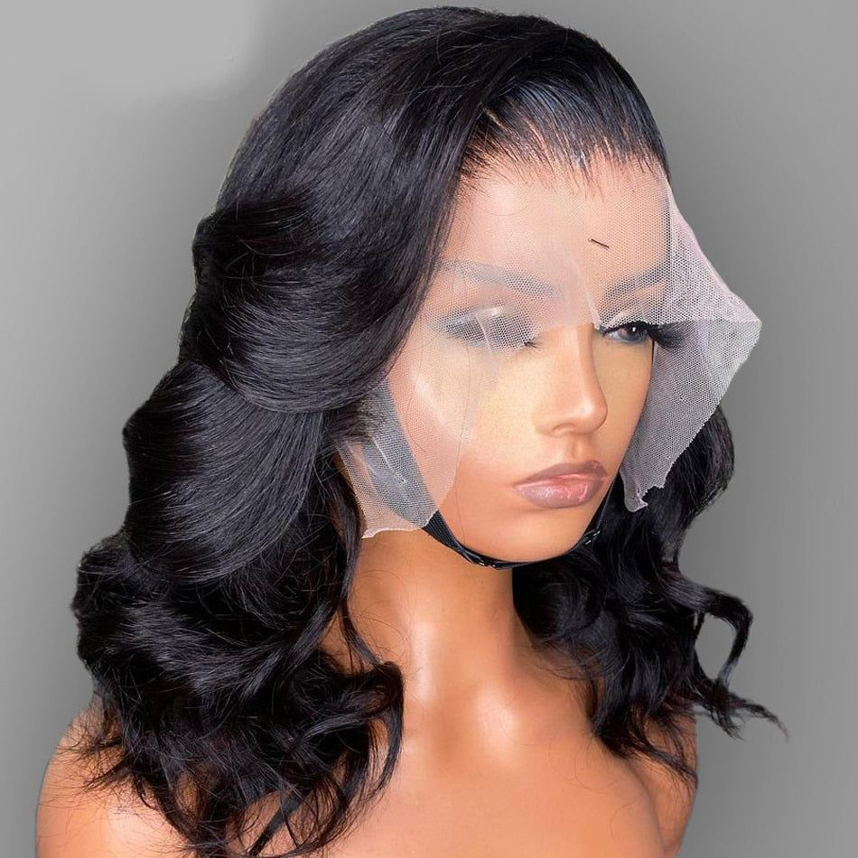 Uniky Short Loose Body Wave Wavy Lace Front Human Hair Wigs for Black Women Full Hd Frontal Wig Human Hair Ocean Wave Bob Wigs