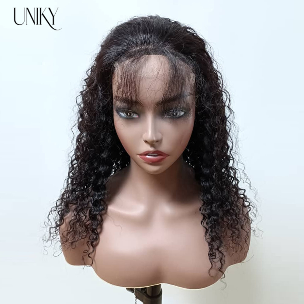 Mongolian Hair Kinky Curly Lace Closure Wig,Glueless Bouncy Fluffy Kinky Curly Human Hair Lace Front Wigs