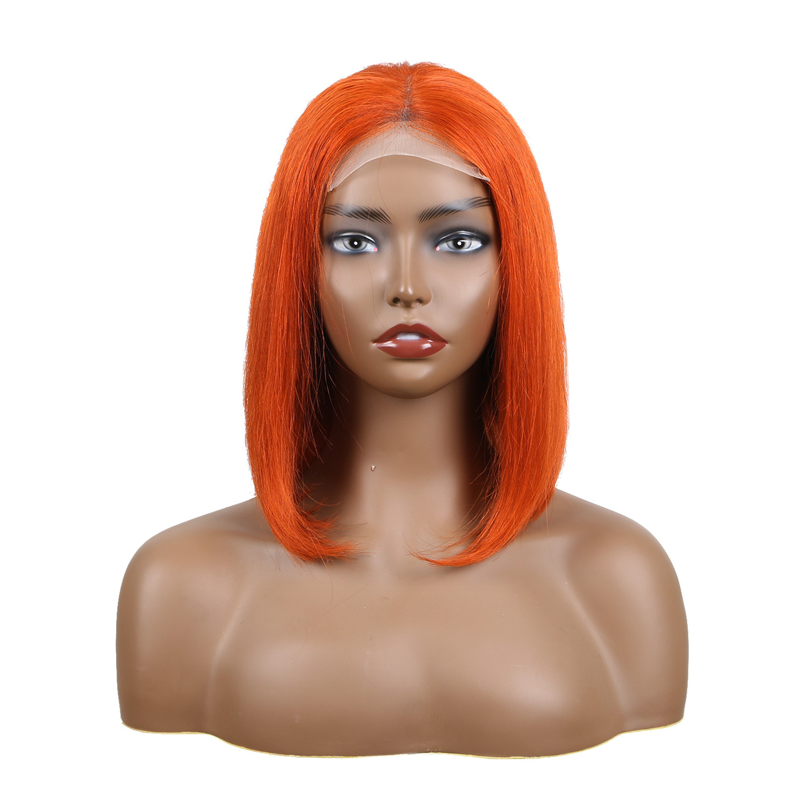 #350 color Brazilian Hair Human 13*4 Lace Frontal Wig Glue Less Without Glue orange Hair Wigs For Sale