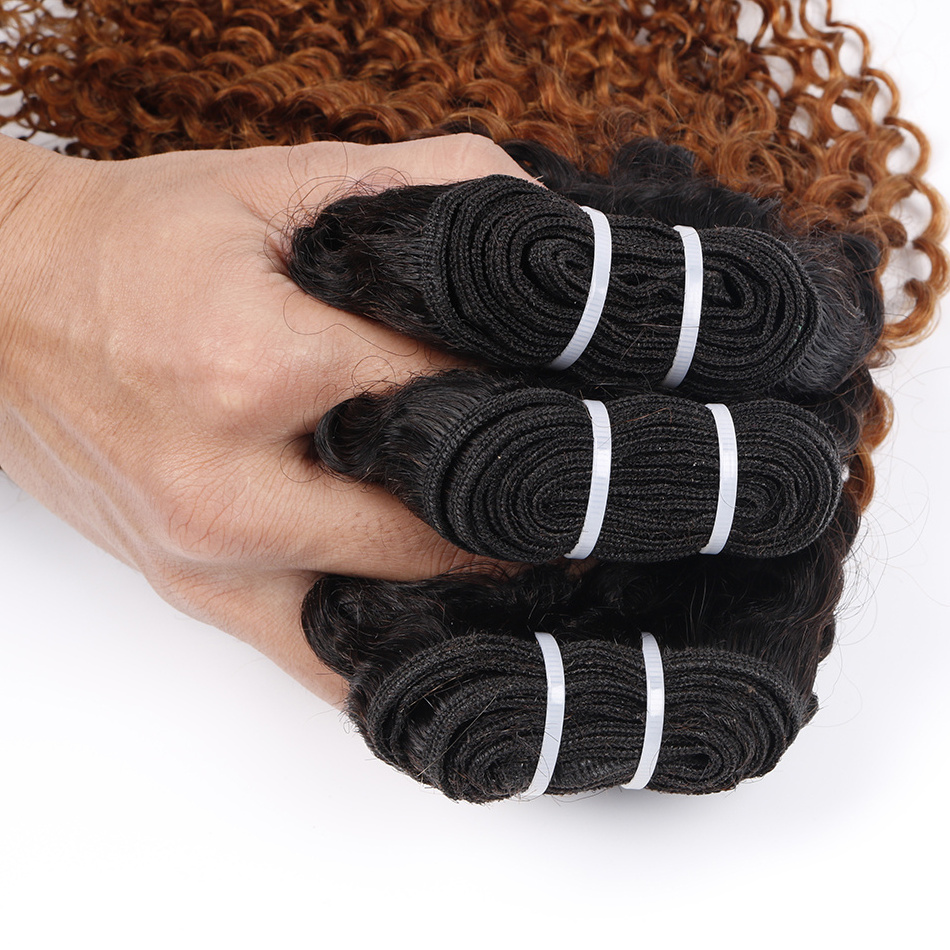 Uniky 1b 30 kinky curly hair virgin brazilian remy hair 3 hair bundles with 4*4 lace closure