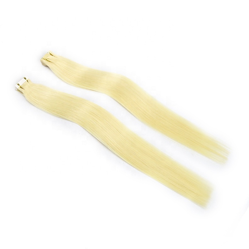 European Hair Manufacturer Blond Slavic Hand Tied Hair, Balayage Slavic Skin Weft Tape On Hair