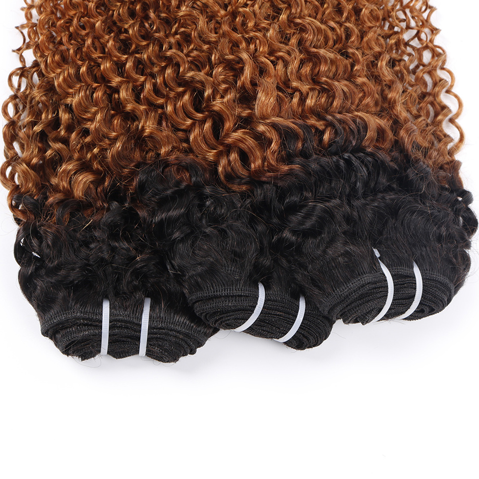 Uniky 1b 30 kinky curly hair virgin brazilian remy hair 3 hair bundles with 4*4 lace closure