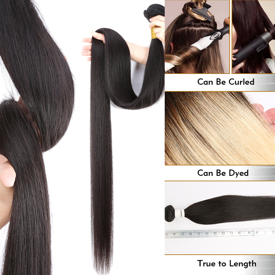 Straight Human Hair Bundles She Admire 32 34 36 38 40 Inch 1/3/4 Pcs Deals Sale For Black Women Bone Indian Remy Hair Extension