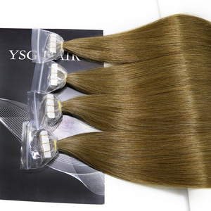 Wholesale Raw Tape In Hair Extensions 18inch Remy Double Drawn 100% Russian Human Tape In Hair