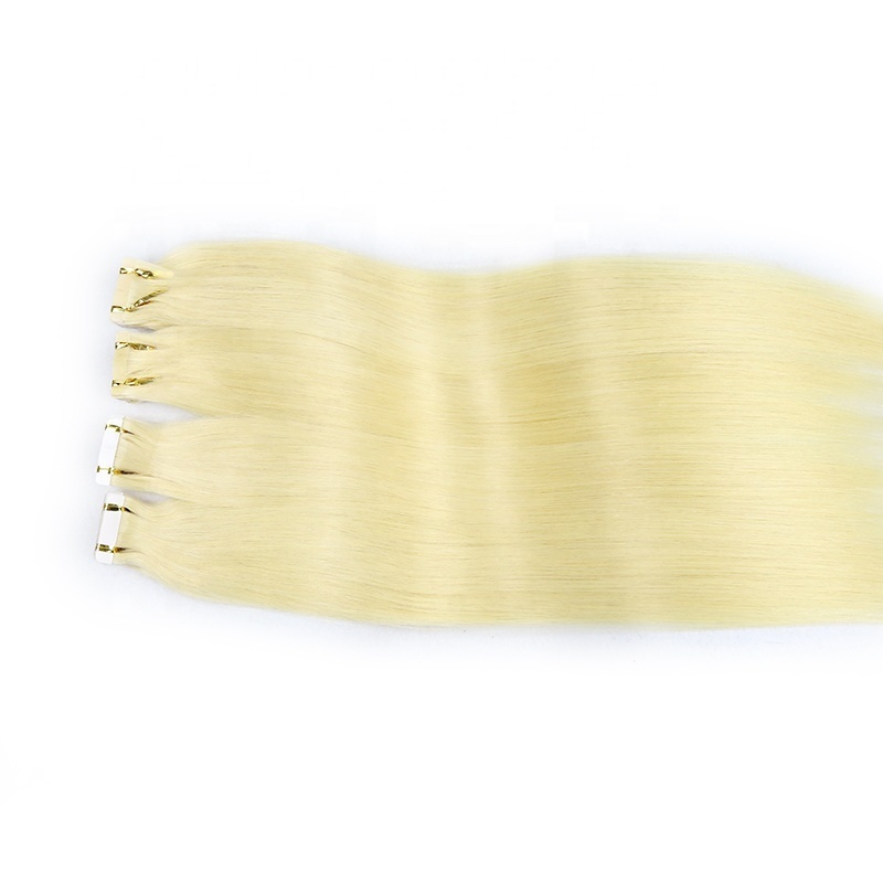 European Hair Manufacturer Blond Slavic Hand Tied Hair, Balayage Slavic Skin Weft Tape On Hair