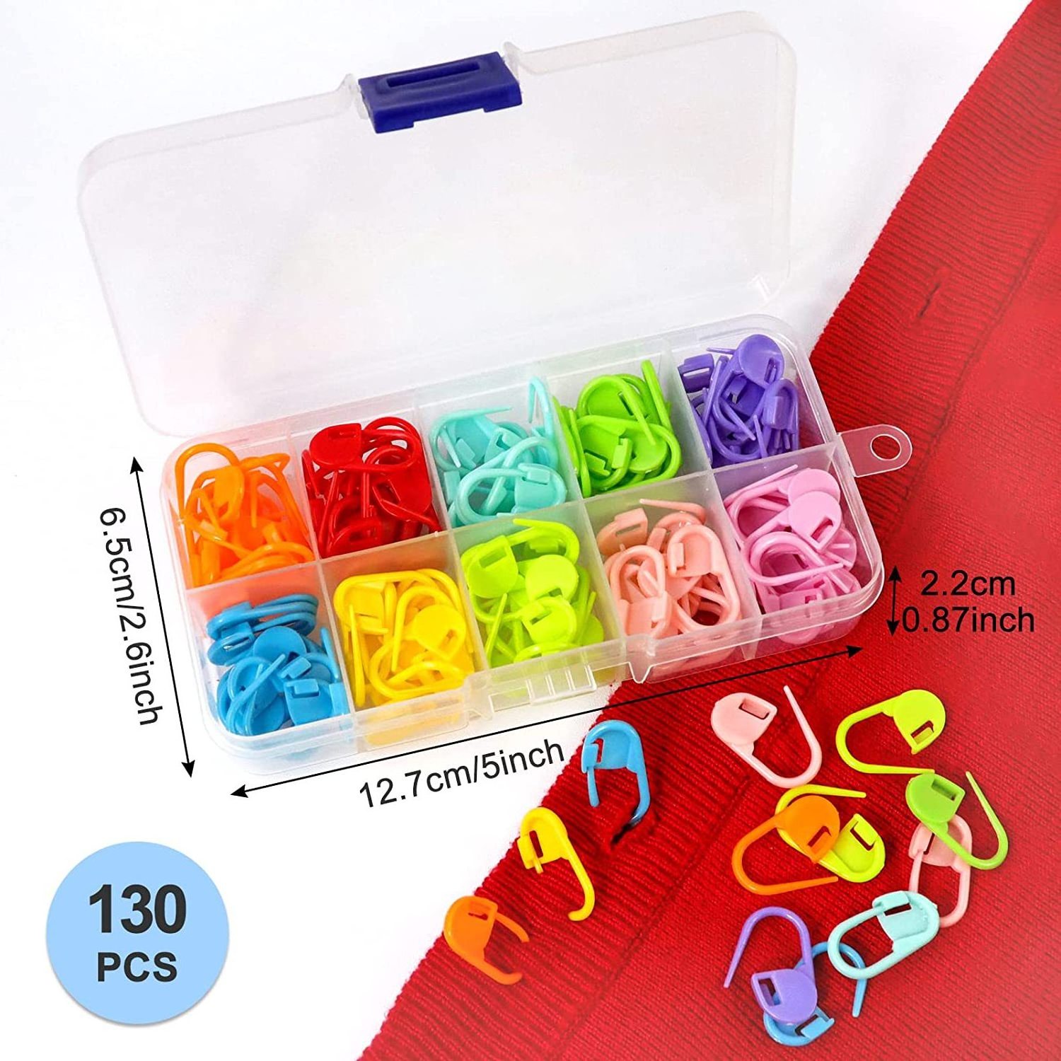 130 Pieces Knitting Crochet Locking Stitch Markers Stitch Needle Clip Counter