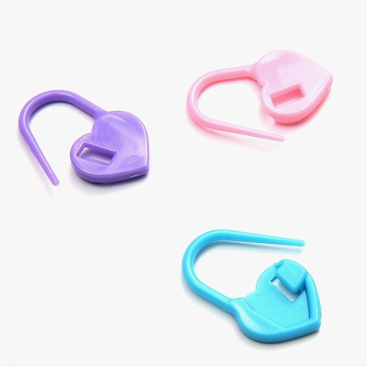 1000pcs/bag Mix Color Heart Plastic Needle Clip Knitting Crochet Locking Stitch Counter Markers