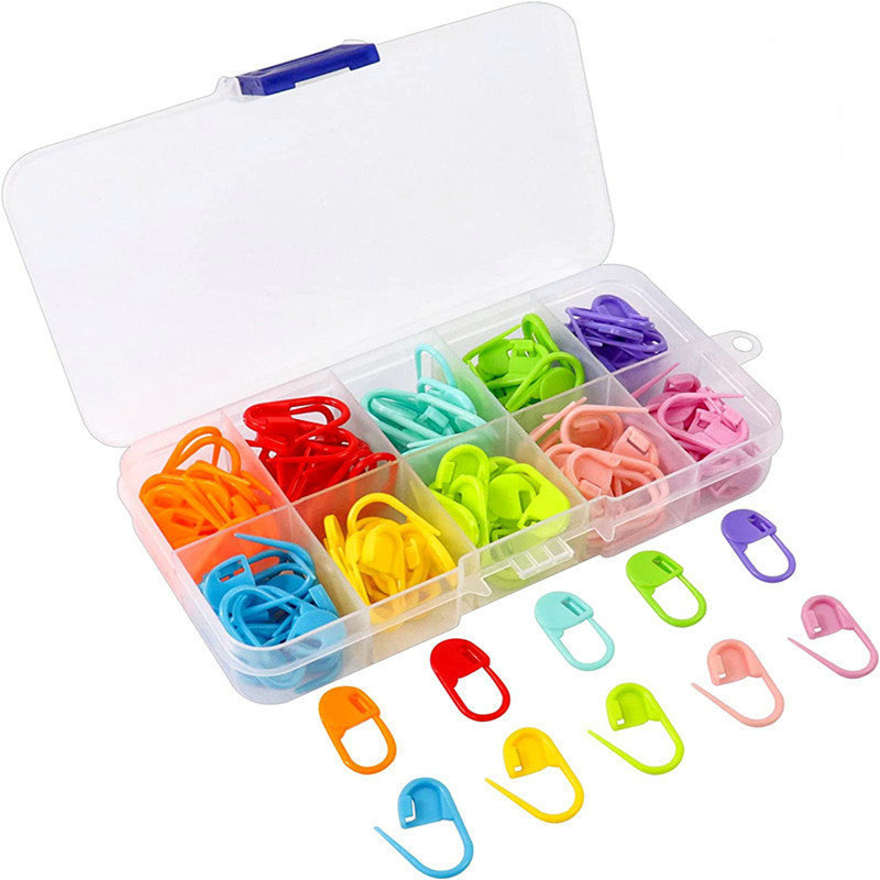 130 Pieces Knitting Crochet Locking Stitch Markers Stitch Needle Clip Counter