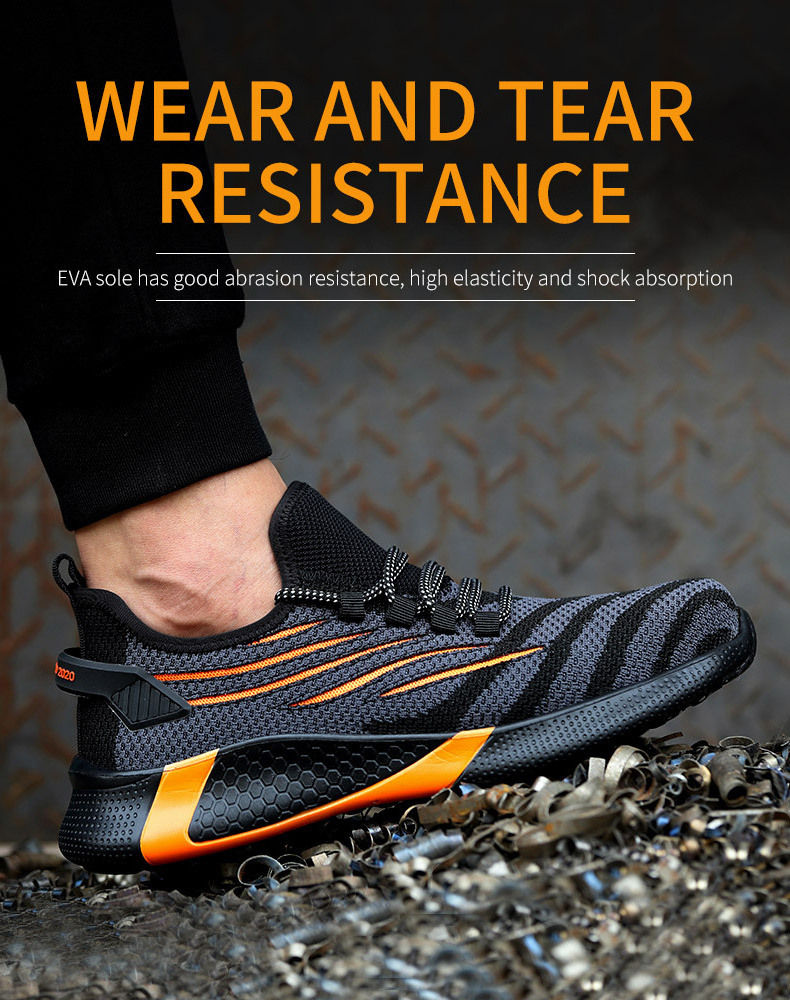 Breathable Deodorant Summer Steel Toe Casual Sports Light Weight Men Safety Shoes Work Boots