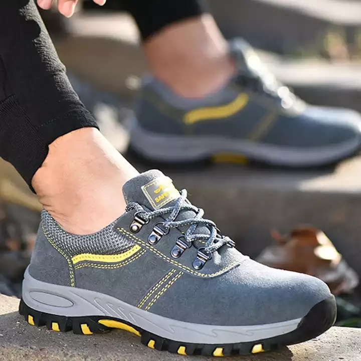 Hot Selling Industrial Cheap Genuine Leather Anti Puncture Construction Steel Toe Men Safety Work Shoes