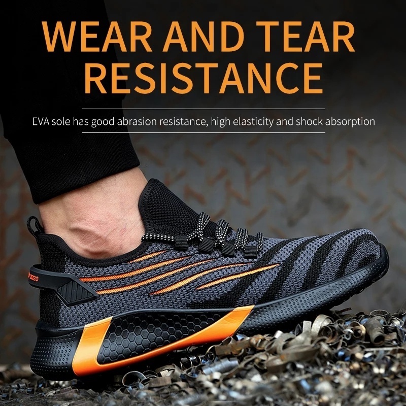 Hot Sales Lightweight Breathable Steel Toe Work Shoes Anti-smashing Construction Men Safety Shoes