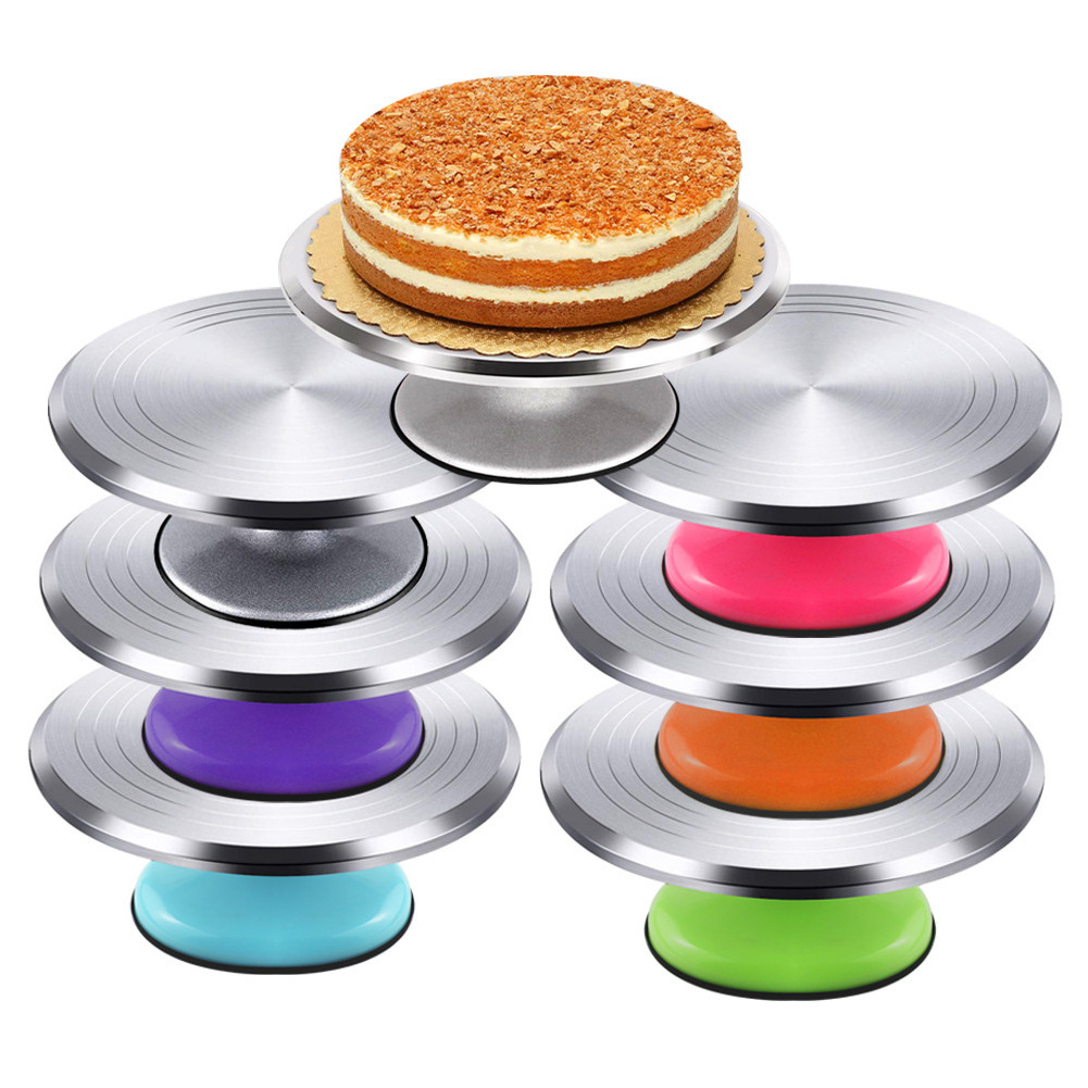 Stainless Steel Cake Turntable Revolving Stand Decorating Kit Display Stand Baking Tools For Cookies Cup Turntable