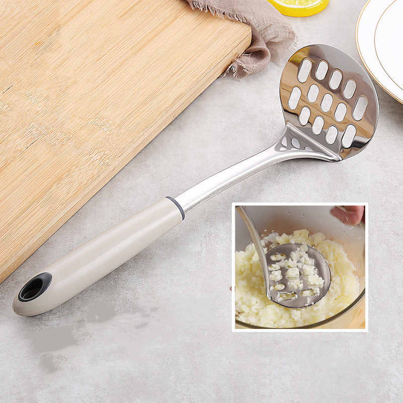 Stainless Steel PP Hand Held Pressed Potato Masher For Smooth Mashed Potatoes Fruit Vegetable Press Crusher