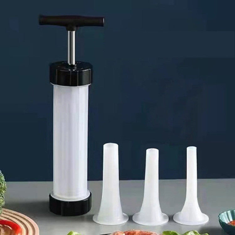 Kitchen Top Selling Food Grade PP Plastic Manual Sausage Maker Sausage Stuffer Meat Filler Hot Dog Maker With Three Size Tips