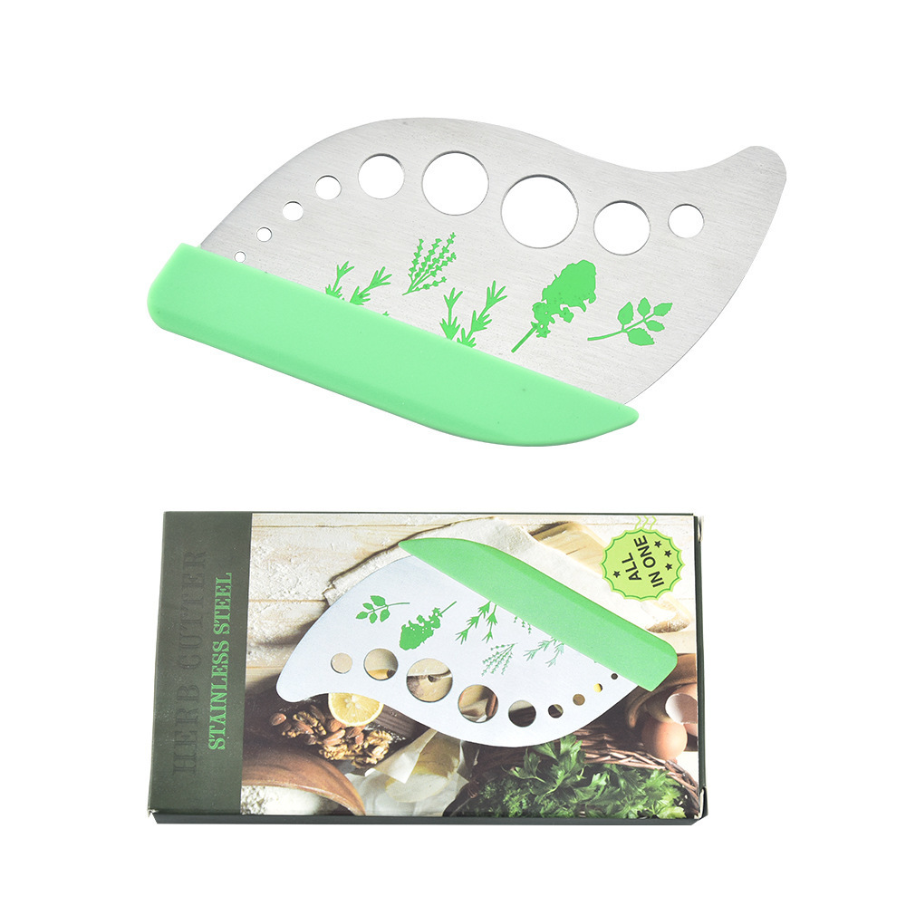 Herb Stripper 9 Holes Stainless Steel Kitchen Herb Leaf Stripping Tool LooseLeaf Kale Razor Metal Herb Cutter With Blade End