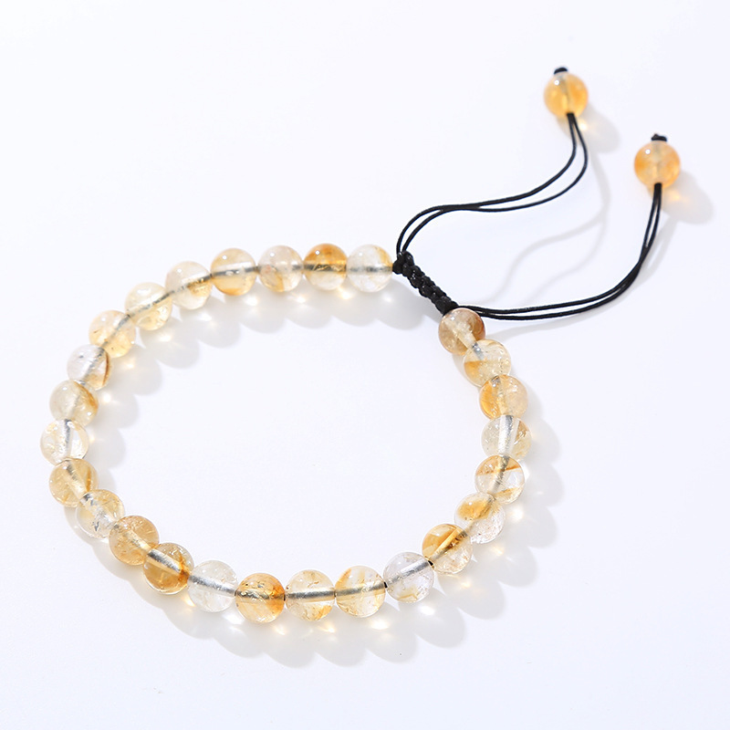 Wholesale Healing Men Stones Beads Gemstone Charm Open Adjustable Bangle Crafts Natural Women Jewelry Citrine Crystal Bracelet