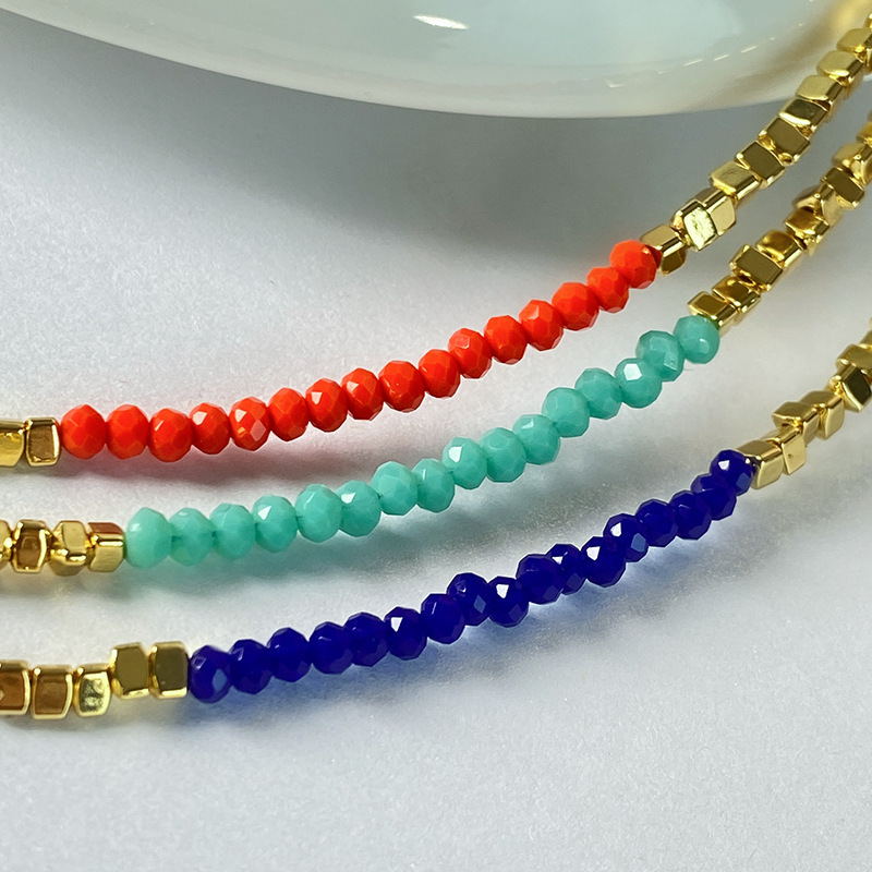 2024  Handmade Dainty Thin Short Bohemian Beach Glass Seed Bead Crystal Chokers 18K Gold Plated Necklace Jewelry For Women