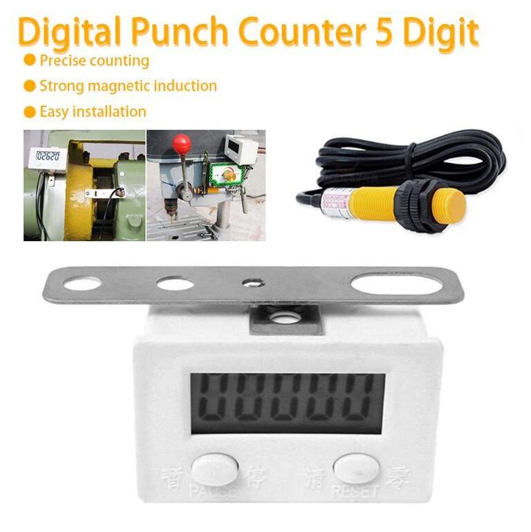 Electronic Counter 5 Digit Electronic Meter proximity Industrial Magnetic Sensor Switch Digital Punch Counter