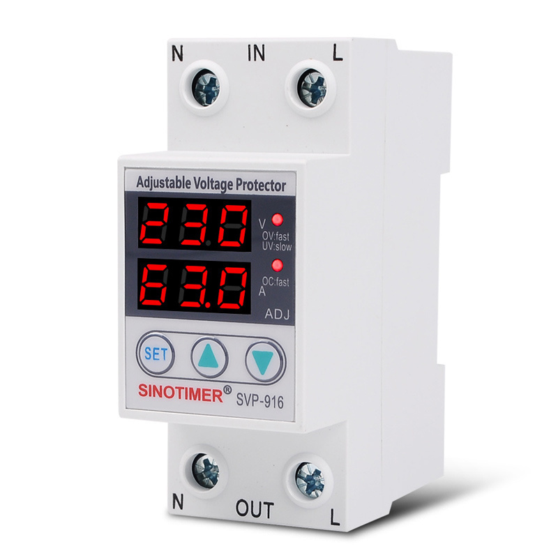 Adjust Voltage Relay Control Over Under Voltage Protector 220V 63A 40A Overvoltage and Over Current Protection Devices Din Rail