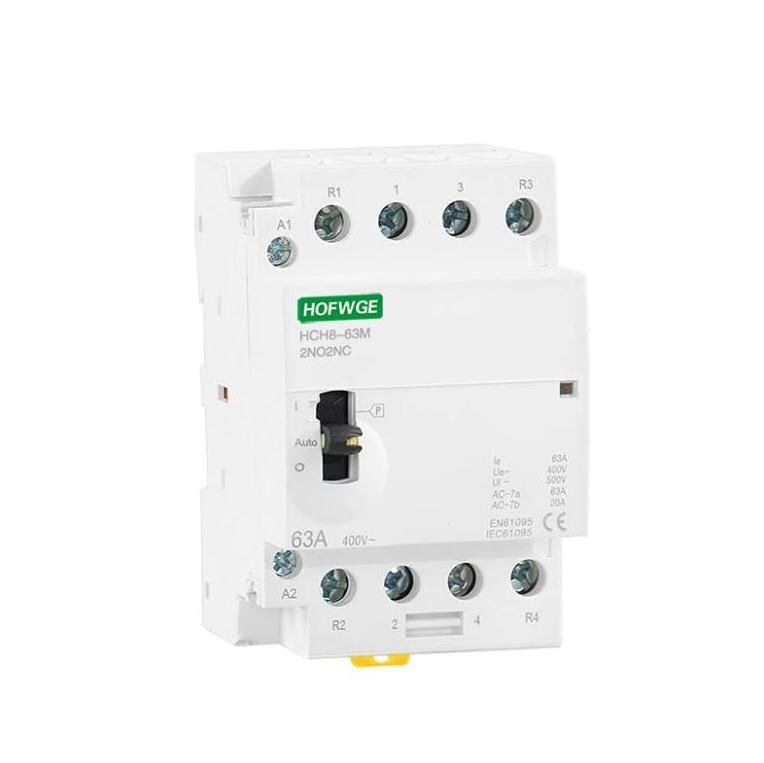 HCH8-63M 4P 40A 24V 110V 220V Din Rail Household AC Modular Contactor With Manual Control Switch 4NO 2NO2NC or 4NC