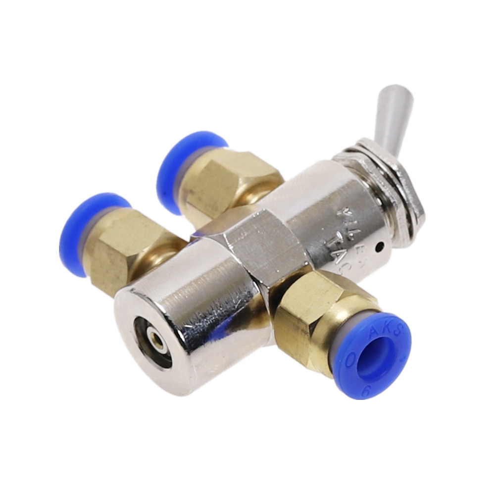 TAC2-4V Exhaust valve 2 Position 5 Way Toggles Cylindrical Mechanical Air Pneumatic Valve switch w Fiittings