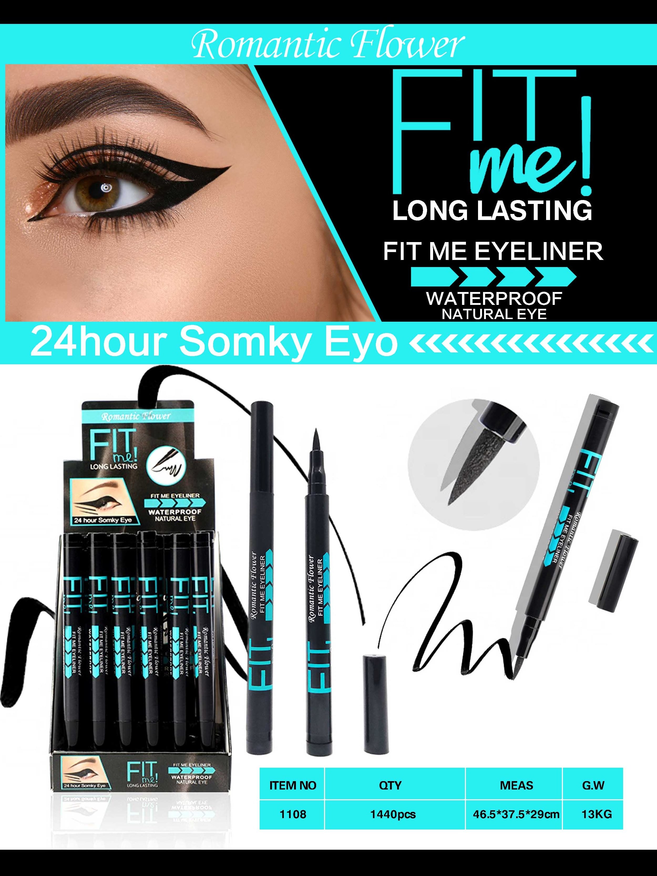 Waterproof eyeliner glue pen private label  2022 New Magic romantic flower black Eyeliner pen in stock