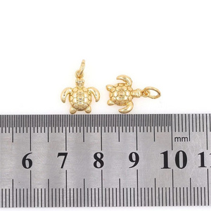 24K gold plated small sea turtle charms for jewelry making