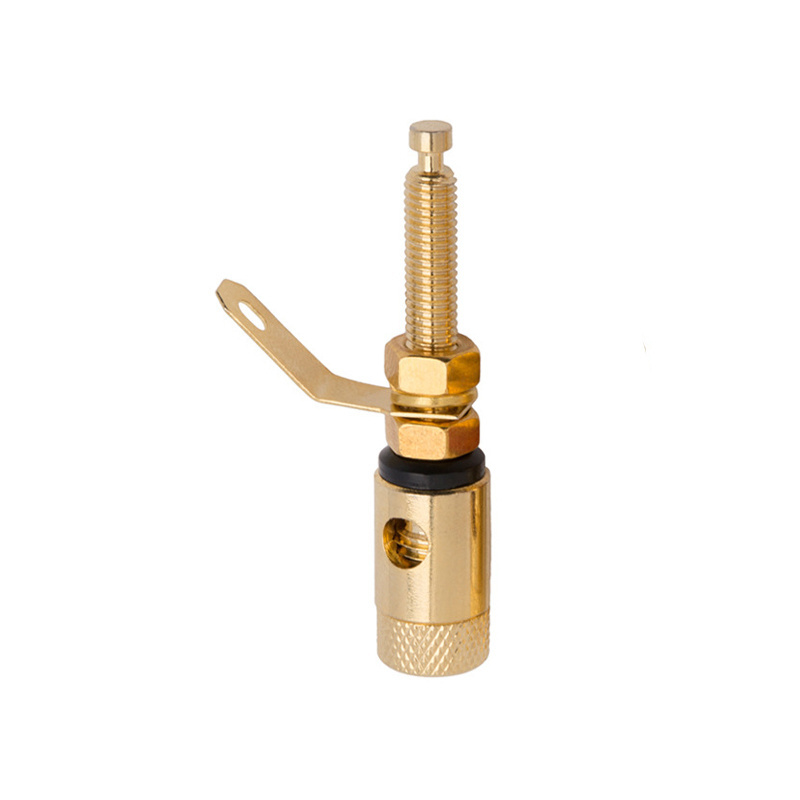 Pure Copper Gold Plated Audio Terminal 4mm Long High Current Speaker Terminal Post