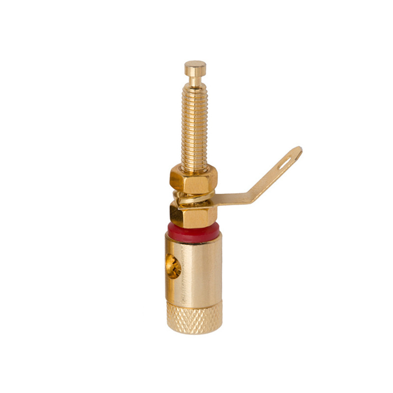 Pure Copper Gold Plated Audio Terminal 4mm Long High Current Speaker Terminal Post