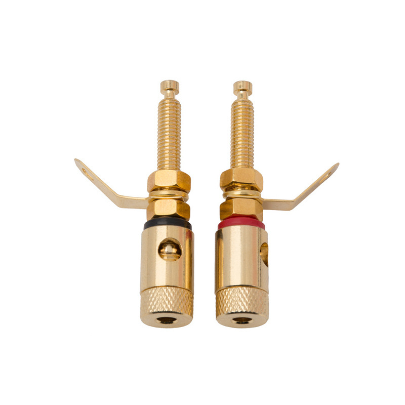 Pure Copper Gold Plated Audio Terminal 4mm Long High Current Speaker Terminal Post