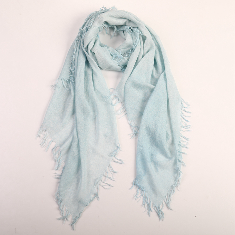 2024 New Trending Scarf Made in Inner Mongolia Pure Cashmere Scarf with Tassel Women's Fringed Cashmere Shawl for Winter