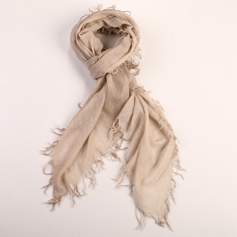 2024 New Trending Scarf Made in Inner Mongolia Pure Cashmere Scarf with Tassel Women's Fringed Cashmere Shawl for Winter